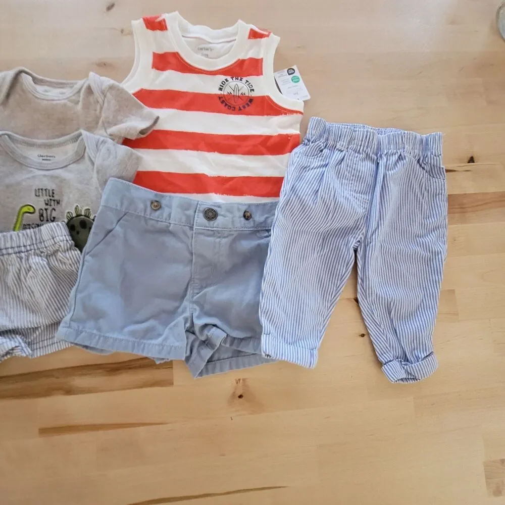 Baby Boy Clothing Lot NB 0-3m Gerber OshKosh Carter's NEW One PC Shorts Blue